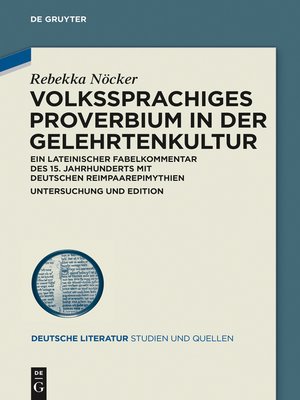 cover image of Volkssprachiges Proverbium in der Gelehrtenkultur